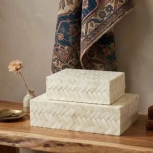 Bone Inlay Box Bone Inlay Storage Box Bone Inlay Jewelry Box Handmade Bone Inlay Box Decorative Bone Inlay Box White Bone Inlay Box