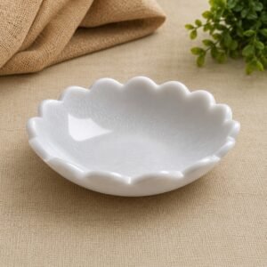 Stylish handmade white decorative bowl