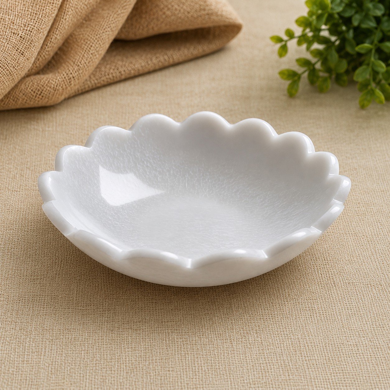 Stylish handmade white decorative bowl