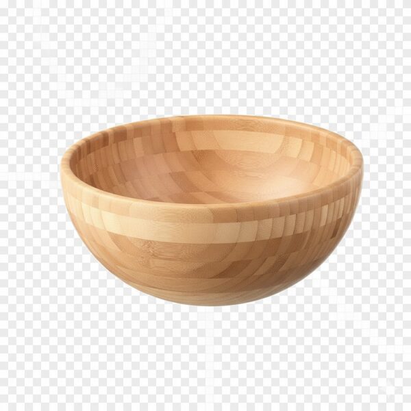 A stack of four wooden bowls