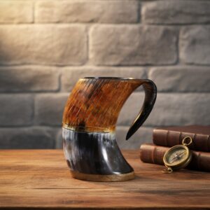 Handmade Natural Horn Mug for Beer and Ale.