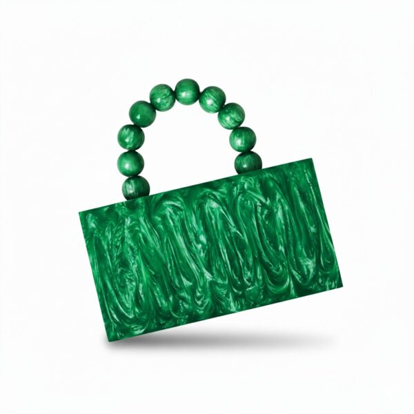Green Marbled Box Clutch