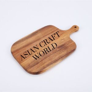 Handmade Acacia Wood Serving Board with Handle